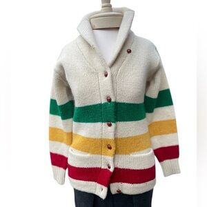 Ralph Lauren Wool Cardigan with Hudson’s Bay Stripes Kids M or Adult S